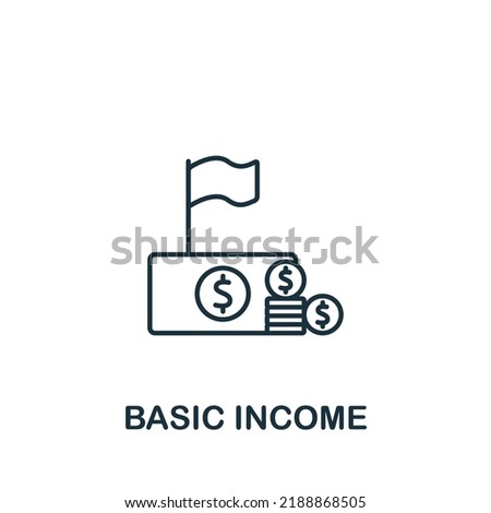 Basic Income icon. Monochrome simple Fintech Industry icon for templates, web design and infographics