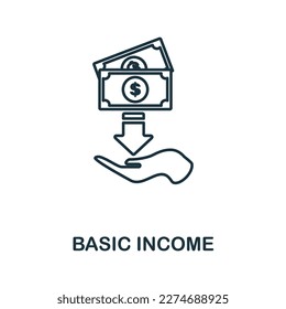 Basic Income line icon. Monochrome simple Basic Income outline icon for templates, web design and infographics