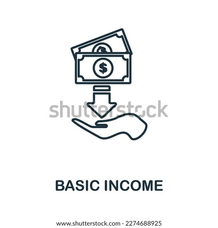 Basic Income line icon. Monochrome simple Basic Income outline icon for templates, web design and infographics