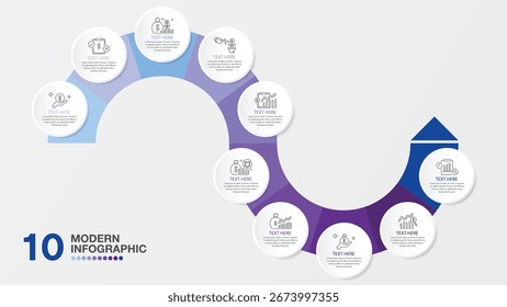 Basic infographic design 10 options or steps. Infographics business concept for info graphics, flow charts.