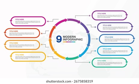 Projeto infográfico básico 10 opções ou etapas. Infographics conceito de negócios para gráficos de informação, fluxogramas.