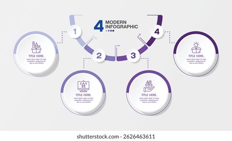 Design infográfico básico 4 opções ou etapas. Infographics conceito de negócios para gráficos de informação, fluxogramas.