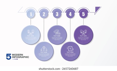 Design infográfico básico 5 opções ou etapas. Infographics conceito de negócios para gráficos de informação, fluxogramas.