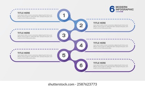 Basic infographic design 6 options or steps. Infographics business concept for presentation.