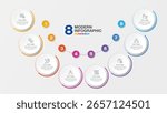Basic infographic design 8 options or steps. Infographics business concept for info graphics, flow charts.