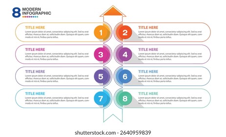 Basic infographic design 8 options or steps. Infographics business concept for info graphics, flow charts.