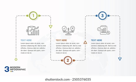 Basic infographic design with icons and 3 options or steps. Infographics business concept for info graphics, flow charts.