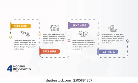 Basic infographic design with icons and 4 options or steps. Infographics business concept for info graphics, flow charts.