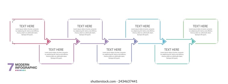 Basic infographic design with icons and 7 options or steps. Infographics business concept for info graphics, flow charts.