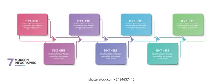 Basic infographic design with icons and 7 options or steps. Infographics business concept for info graphics, flow charts.