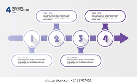Basic infographic design with number and 4 options or steps. Infographics business concept for info graphics, flow charts.
