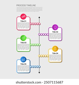 Basic infographic template with 5 steps, process or options, process chart, Used for process diagram, presentations, workflow layout, flow chart, infograph. Vector eps10 illustration.