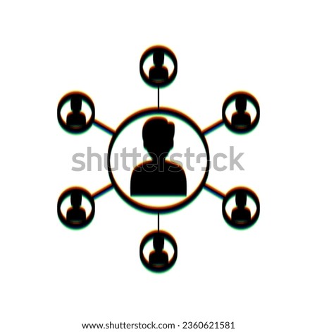 Basic infographics element sign. Black Icon with vertical effect of color edge aberration at white background. Illustration.