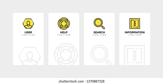 BASIC INTERFACE LINE ICON SET