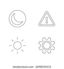 Basic interface line symbols for night mode and settings