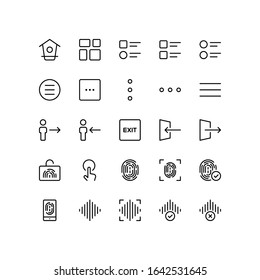 Basic interface random icon set vector isolated