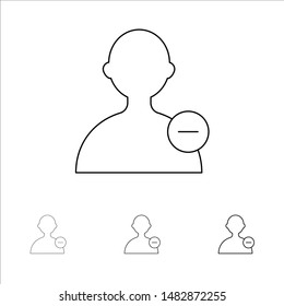 Basic, Interface, User Bold and thin black line icon set