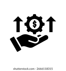Ilustração básica do vetor de glifos de ícones de investimento