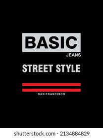 basic jeans street style vector design