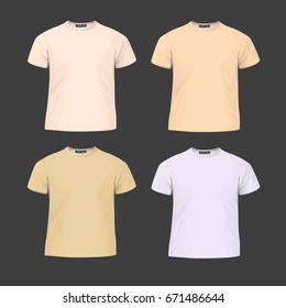 Basic kids' t-shirt for print. Template for fashionable t-shirt. Vector Illustration