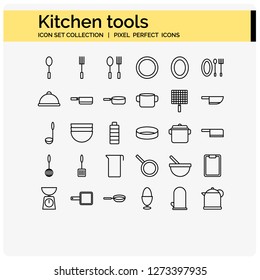 basic kitchen icons tools set ,pixel perfect vector 