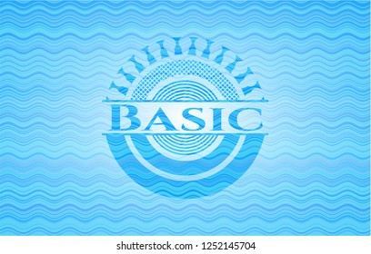 Basic light blue water wave emblem.