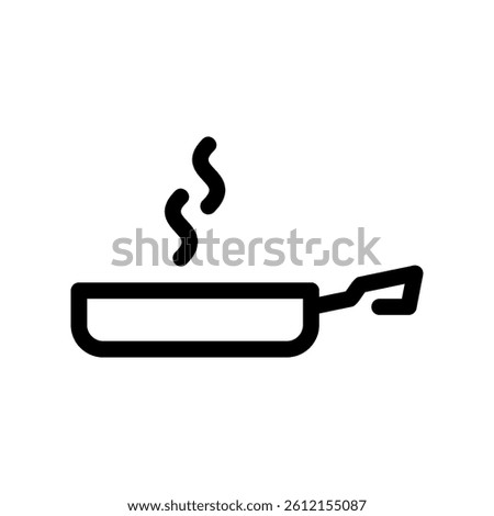 Basic Line Art Graphic Depicting a Hot Skillet Ready for Use