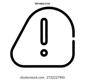 Ein einfaches Linienkunstsymbol, das eine Warnung mit einem Ausrufezeichen im Inneren darstellt.