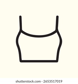 Basic line art illustration of a tank top great for fashion templates apparel design pattern making or simple visual communication projects
