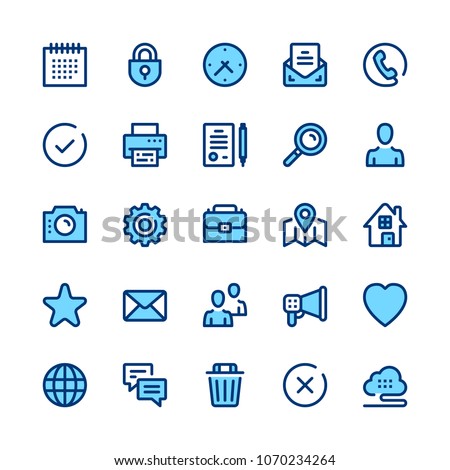 Basic line icons set. Modern graphic design concepts, simple symbols, elements, pictograms collection. Minimal thin line design. Premium quality. Pixel perfect. Vector outline icons