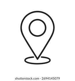 Basic location pin icon, a simple representation of points on a map.