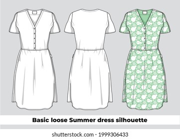 Basic loose summer dress silhouette