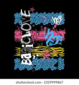 Basic love abstract texture skin animals, Graphic design print t-shirts fashion, illustration, vector, posters, cards, stickers, mug