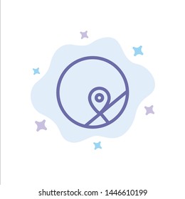 Basic, Map, Location, Map Blue Icon on Abstract Cloud Background