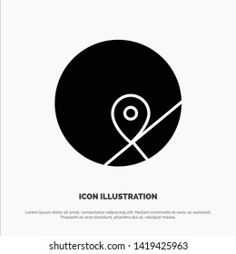 Basic, Map, Location, Map solid Glyph Icon vector