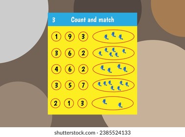 Basic math addition for kids. An educational worksheet for kids.  number counts.Vector design Free Vector.