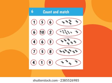 Basic math addition for kids. An educational worksheet for kids.  number counts.Vector design Free Vector.