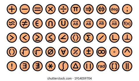basic math symbols on white background svg