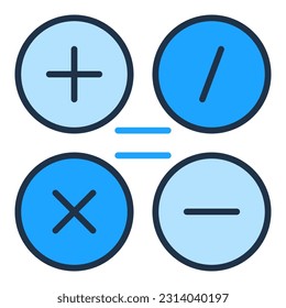 Basic Math Symbols vector Mathematics concept colored icon or logo element 