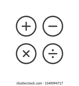 Basic mathematical, calculation sign. Vector icon template