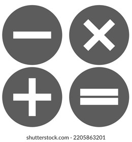 Basic Mathematical Calculation Symbols With White Background