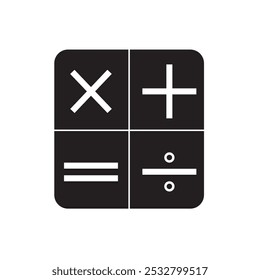 Basic mathematical operations symbols. Plus, minus, multiply and divide symbols.