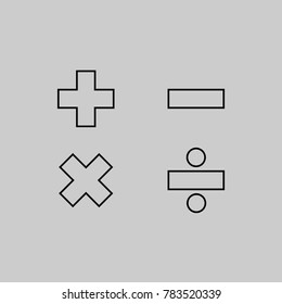 Basic mathematical sign art isolated