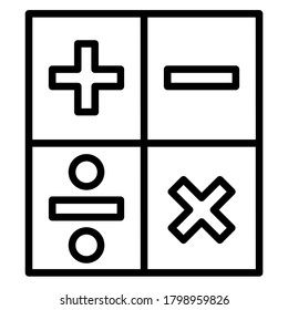 Basic mathematical symbols black and white