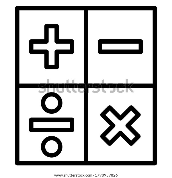 Basic mathematical\
symbols black and white