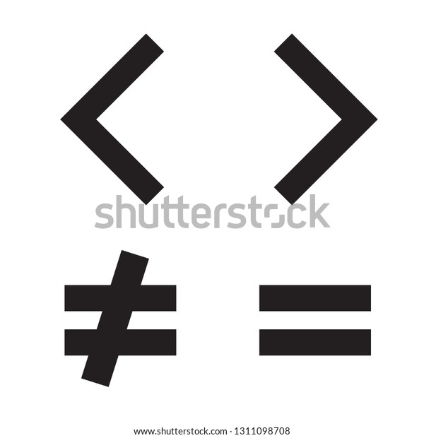 basic mathematical symbols equal\
greater than icon on white background. flat style. mathematical\
icon for your web site design, logo, app, UI. mathematical\
symbol.