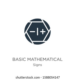 Basic mathematical symbols icon vector. Trendy flat basic mathematical symbols icon from signs collection isolated on white background. Vector illustration can be used for web and mobile graphic 