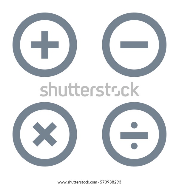 Basic Mathematical\
symbols icon vector
