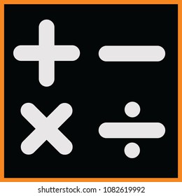 Basic mathematical symbols - on black background style.