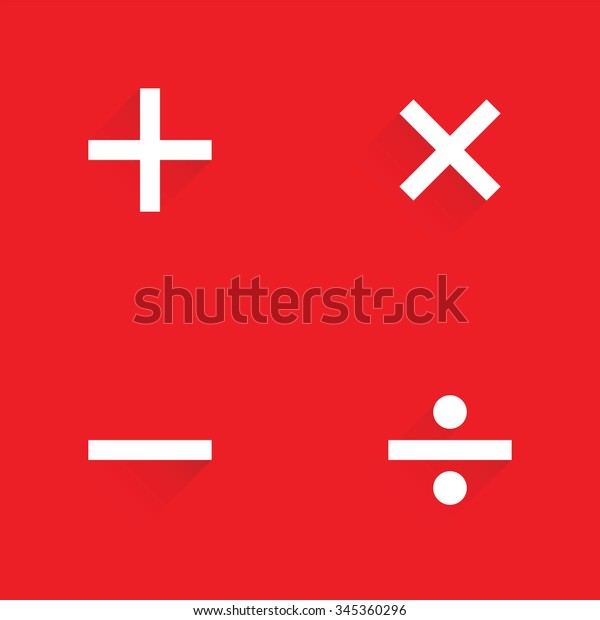 Basic Mathematical\
symbols on red\
background